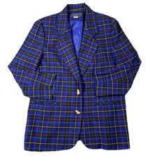 VTG 80s 90s Norton McNaughton Petites Tartan Plaid Blazer Women  s 10 Petite