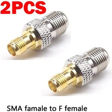 2PCS SMA female to F type female antenna adapter jack coax RF barrel connector