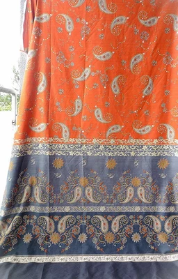 Bassetti Satin Stoff Raffaello rot/grau, ca. 250x125cm 100% Baumwolle