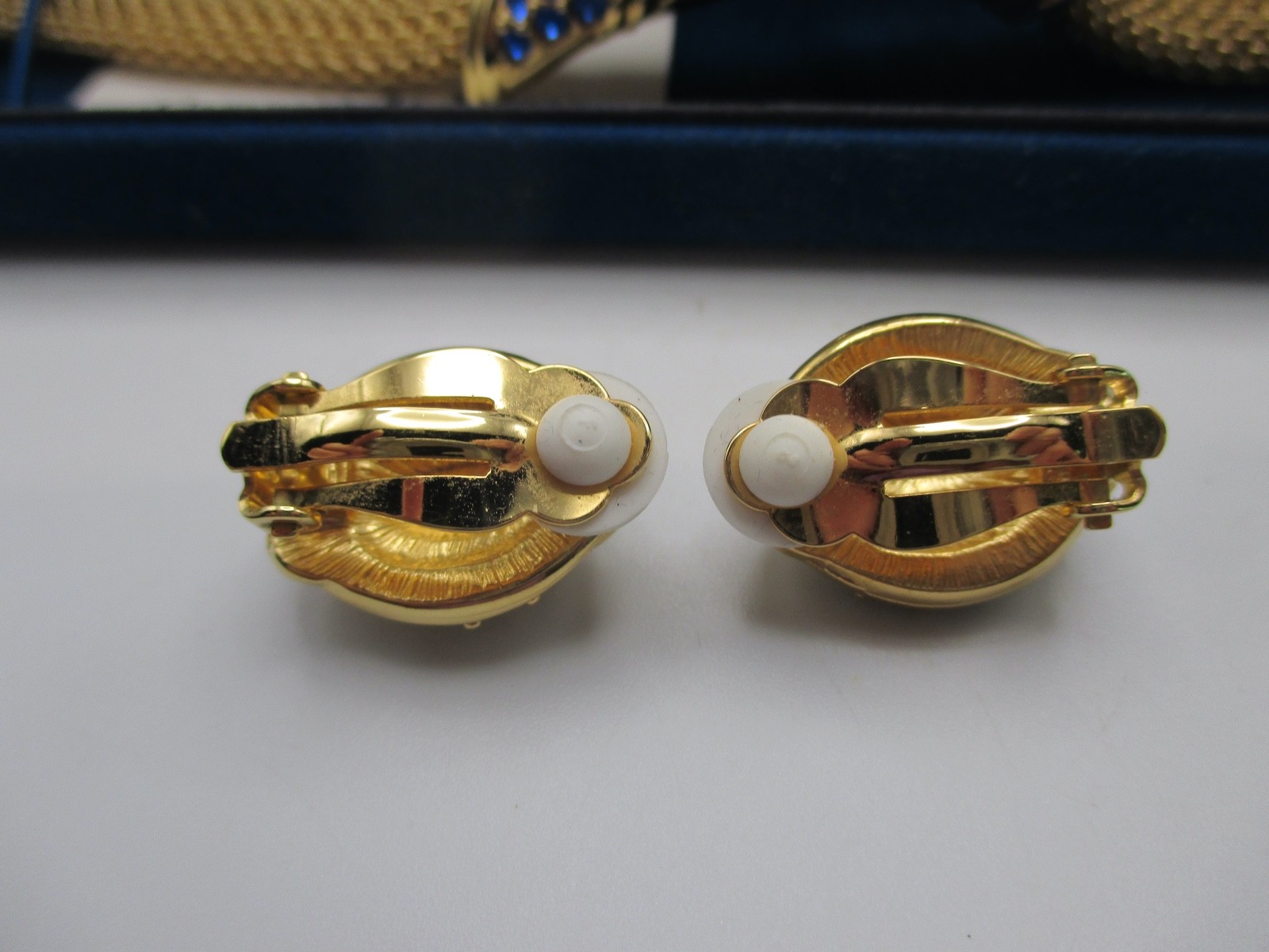 VTG Camrose & Kross JBK Blue Rhinestone Mesh Bracelet w/Matching Earrings NIB