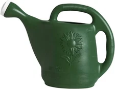 Novelty Root and Vessel Plastic Indoor Outdoor Watering Can, Green, 2 Gallon