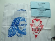 Gospel Scarves - 2 each Christ 1 Devil 1 Blank - Dock Haley