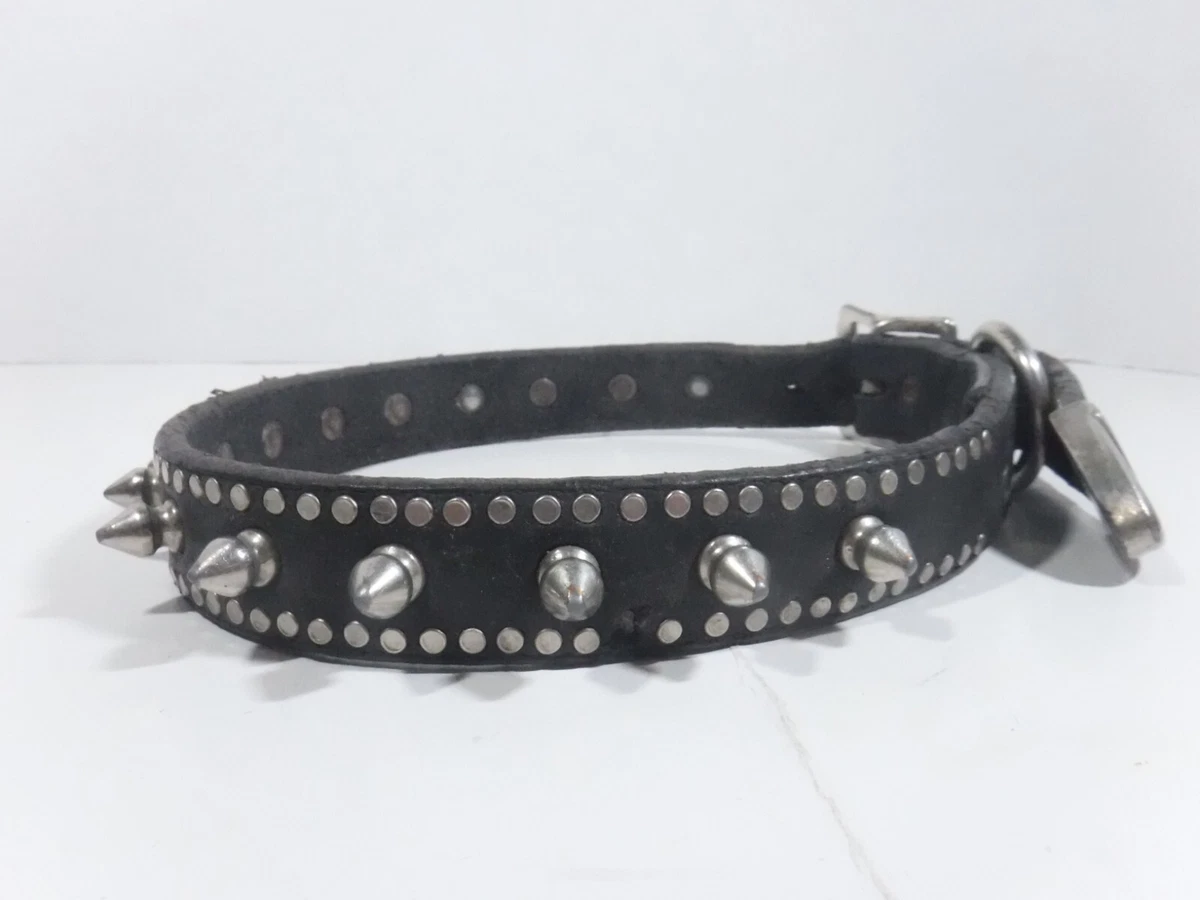 Juego De Collares Y Correa Para Perro Con Pinchos, Correa Para El Cuello De Cuero Punk Remache Collar De Cachorro Tachonado Duradero Ajustable Para Perros Pequeños, Medianos Y Grandes, Negro, M