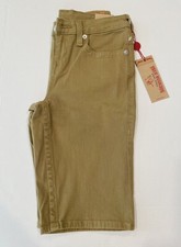 True Religion Section Cut Off Short Denim Jean Shorts Youth Size 14 Beige Tan