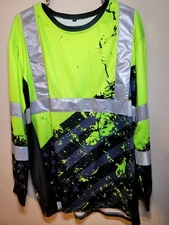 Custom hi Vis long sleeve shirt American Flag Vented Side For Hot Summer Days 
