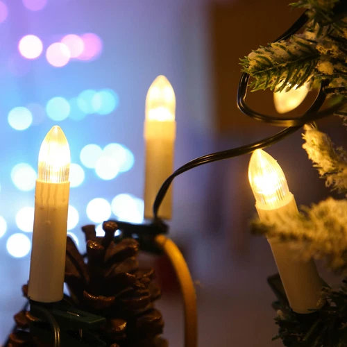 Lichterkette Weihnachtsbaumbeleuchtung 20 LED warm weiß Christbaum-Kerzen Xmas - Bild 5 von 10