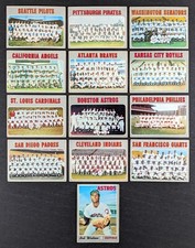 1970 Topps Baseball Team Card Lot 13 Cards