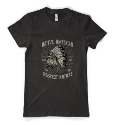 Native American Indian Chief Respect Nature History personalisiertes T-Shirt für Erwachsene