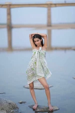 Sanganeri Print Cotton Dupatta, Handmade Beach Pario, Beautiful Printed Dupatta