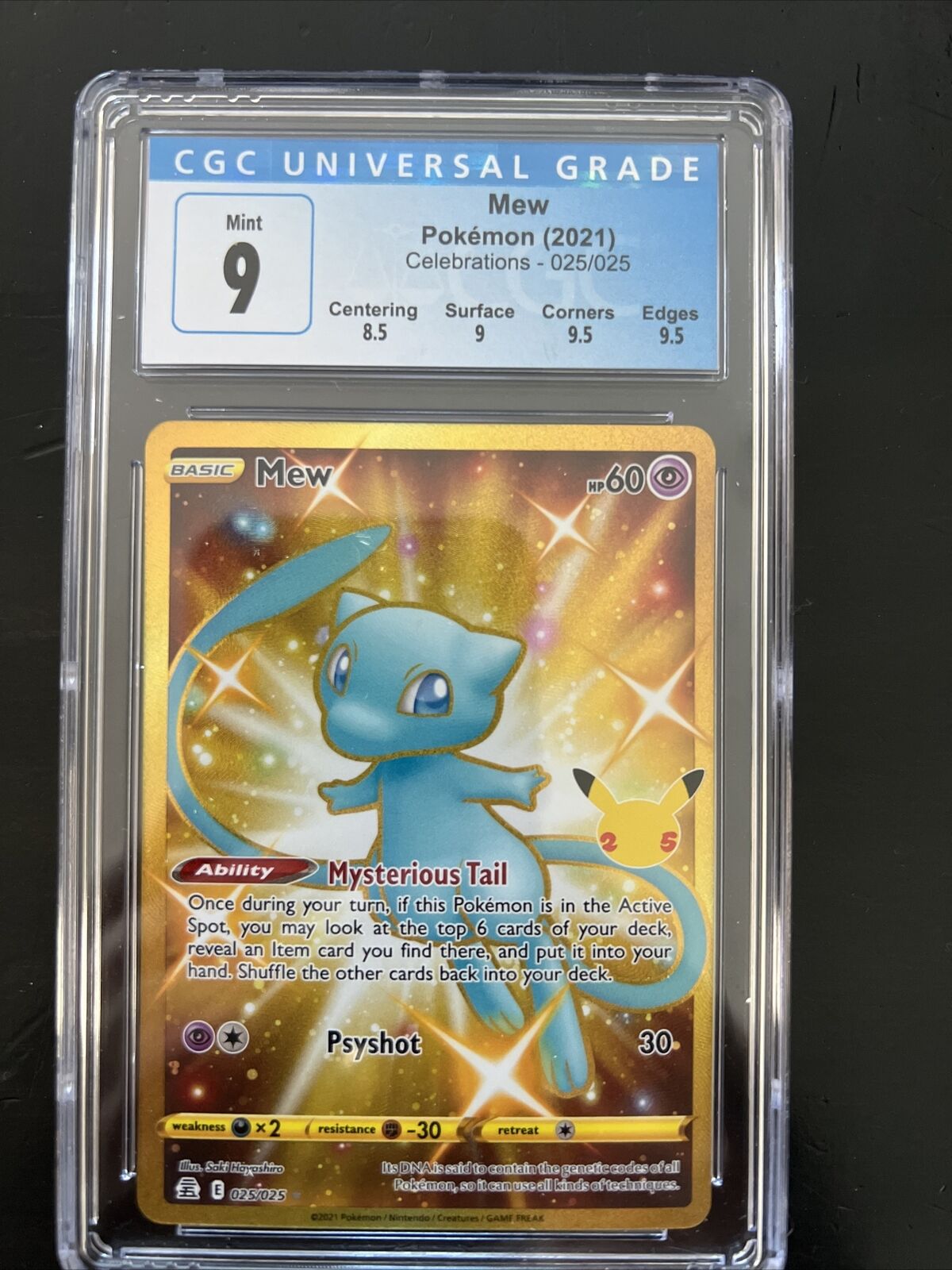 Thai Pokemon Card Shiny Golden Mew Near Mint 25th Anniversary