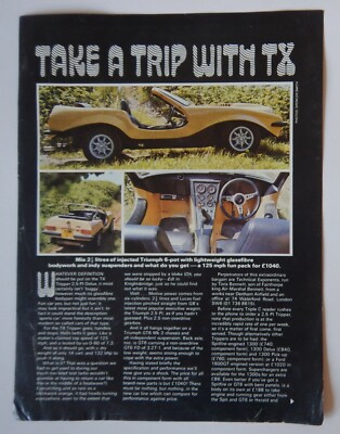 TECHNICAL EXPONENTS TX TRIPPER SPORTS 2500 orig 1971 Road Test Leaflet Brochure