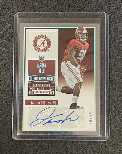 JARRAN REED 2016 CONTENDERS DRAFT PICKS ROOKIE RC AUTO BOWL TICKET ...