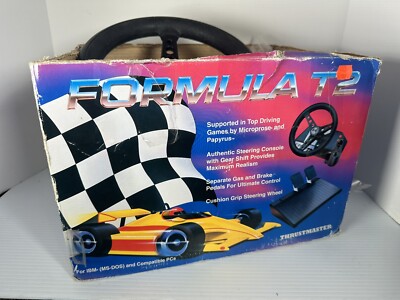 Vintage Thrustmaster Formula T2 PC Gaming Steering Wheel w/Pedals & Box
