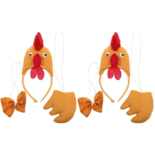 2 ensembles kit de poulet tridimensionnel en trois parties peluche courte enfant costume de coq - Photo 1 sur 12