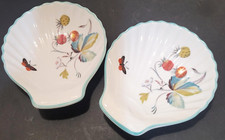 Vintage Royal Worcester strawberry fair scallops small porcelain dishes starters