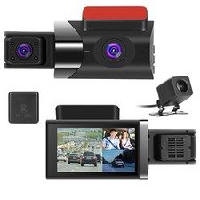 Car DVR 3 Channel Dash Cam w/ GPS WiFi Night Vision G-Sensor Loop Recording