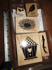 Lot of 5 Bird House / Bird Nest 1998 Stampin' Up, Stamp Set 