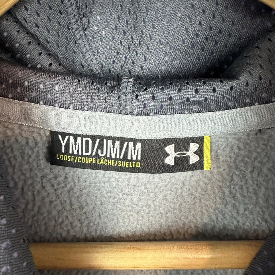 Under Armour UA Storm Hoodie Girls Medium Gray Purple Logo Hooded Sweatshirt DF — 第 4/4 张图片