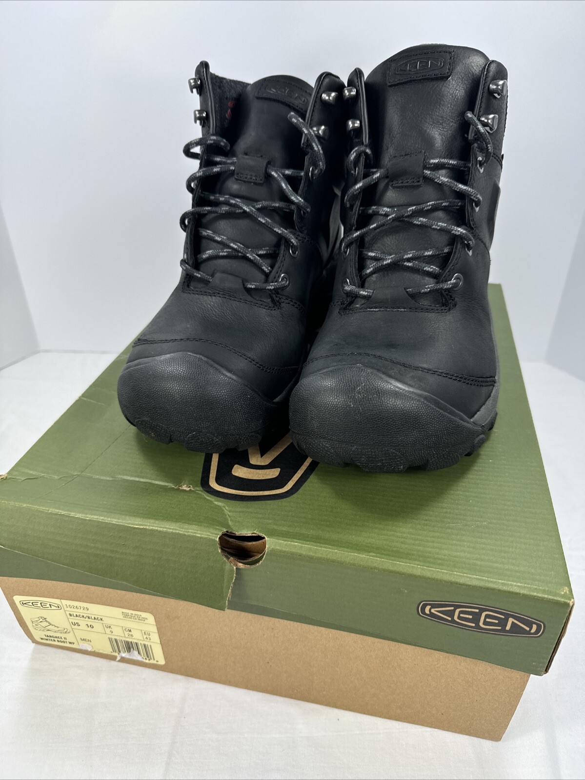 Stivali da trekking Keen uomo Targhee II Mid impermeabili taglia 10 nero nero nuovi con scatola