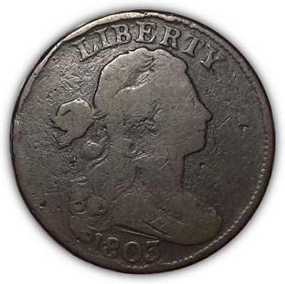 1803 Small Date Small Fraction Draped Bust Large Cent Very Good VG Coin #17576