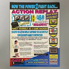 ACTION REPLAY CARTRIDGE SEGA MEGA DRIVE DATEL 1992 VINTAGE RETRO ADVERT