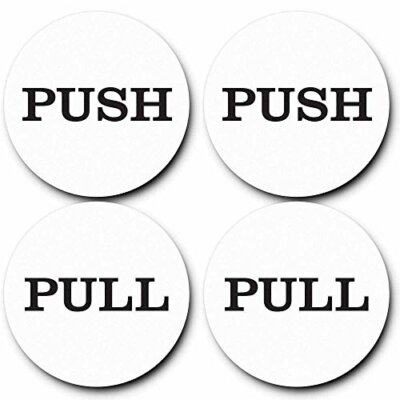 #ad 2quot; Round Push Pull Door Signs White 2 sets 4pcs $12.99