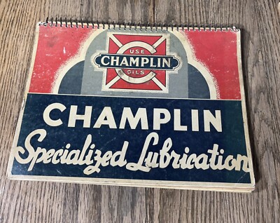 VINTAGE 1938 AUTO SERVICE CHAMPLIN LUBRICATION GUIDE BOOK MANUAL CHEVY FORD RARE
