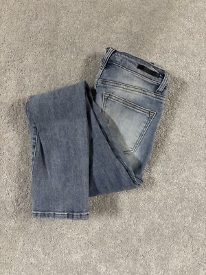 Risen Jeans Straight Leg Distressed High Rise Light Wash