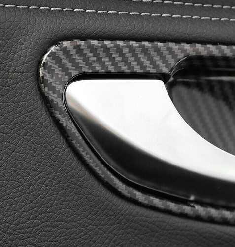 4x For Benz C-Class C300 C43 2015-21 Carbon Fiber Inner Door Bowl Cup Cover Trim - Bild 2 von 11