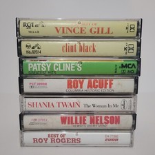 Country Music Cassette Lot Of 7, Willie Nelson. Vince Gill, Shania Twain Tested