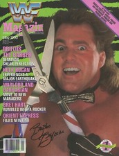 AM521  Brutus the Barber Beefcake  signed Vintage WWF Wrestling Magazine w/COA