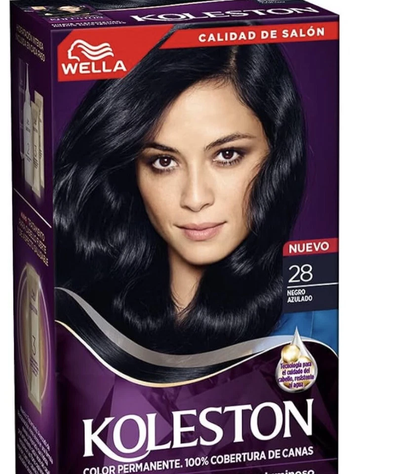 Wella koleston #28 Azulado Negro, 100% Cobertura de Cabelo Grisalho, Data de Expiração 26/07 - Imagem 2 de 4
