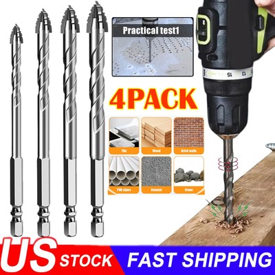 4PACK New Four-Flute Sawtooth Eccentric Drill Bit, Efficient Drill Bits US