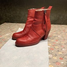 Acne Studios, Pistol Leder Westernstiefel, Rot, Gr.37