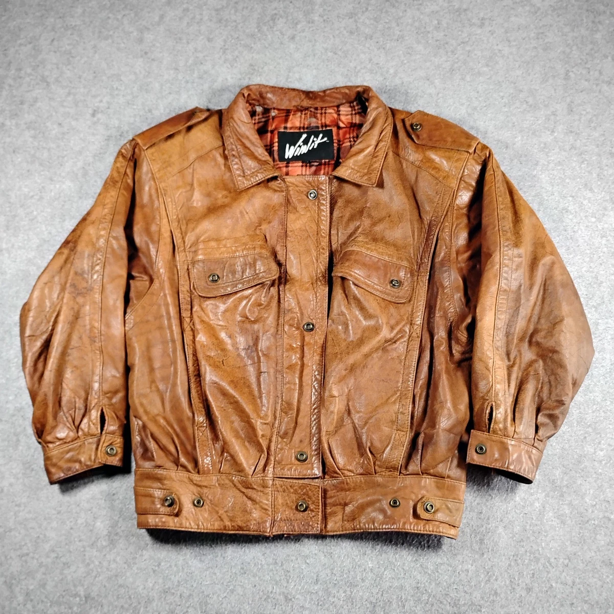 Brown Leather 1980s Vintage Outerwear Coats & Jackets for Men for