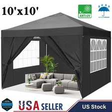Pop Up Canopy 10x10ft Outdoor Party Tent Commercial Waterproof UPF 50+ Gazebo