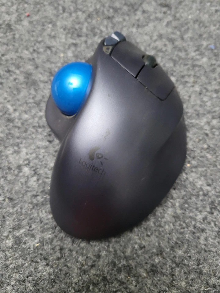 Logitech M570 Wireless Trackball Mouse USB Unifying Receiver Blue Ball Ergonomic - Image 3 of 4