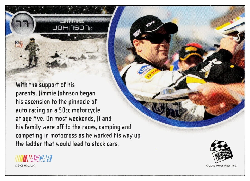 2009 Press Pass Eclipse #77 Jimmie Johnson Blue - Image 2 of 2