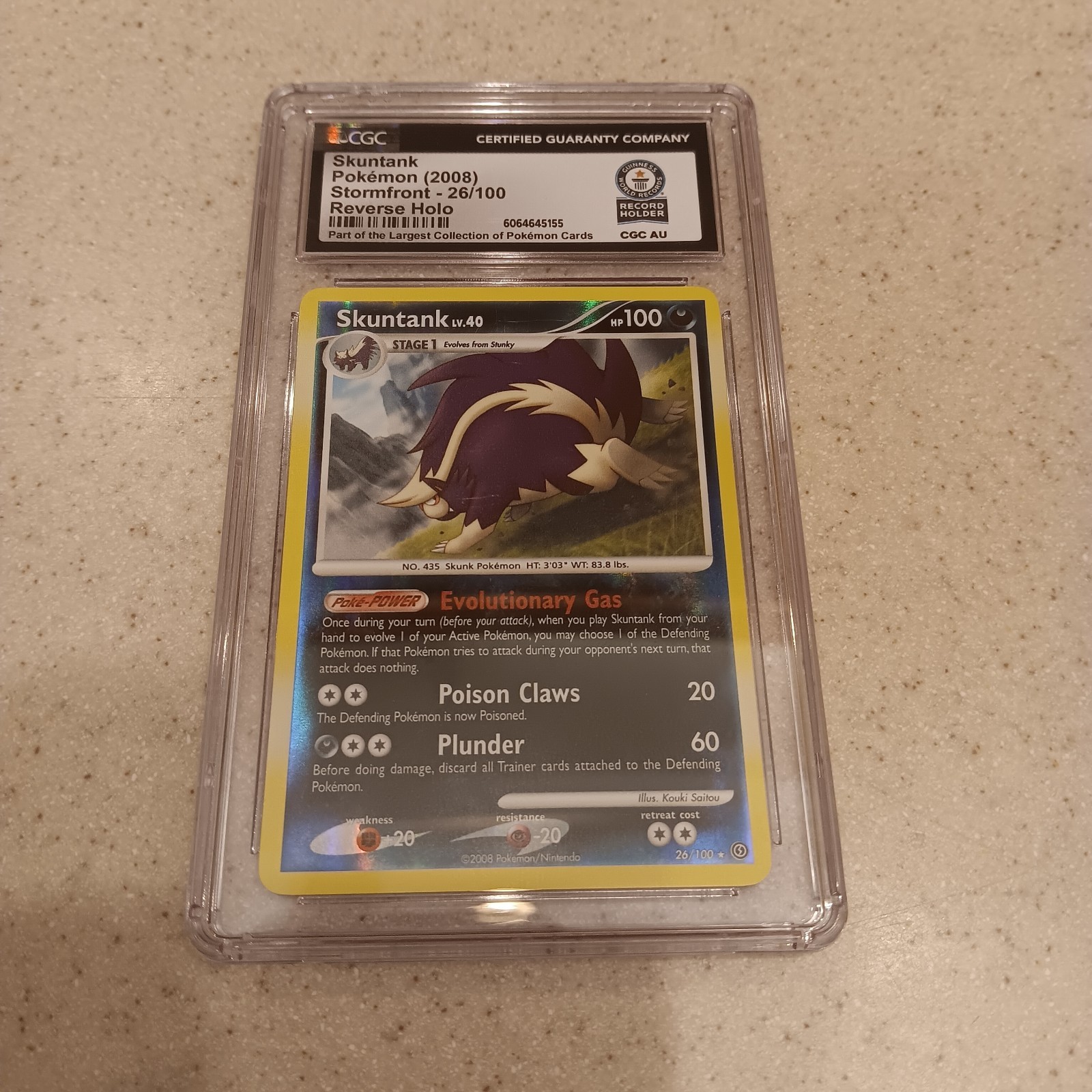 Pokémon Skuntank Stormfront 26/100 Reverse Holo CGC Graded English Card 2008