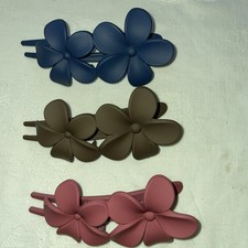 Fermagli per capelli floreali opachi, forcine francesi, fermagli per capelli floreali neri, fermagli per capelli, no