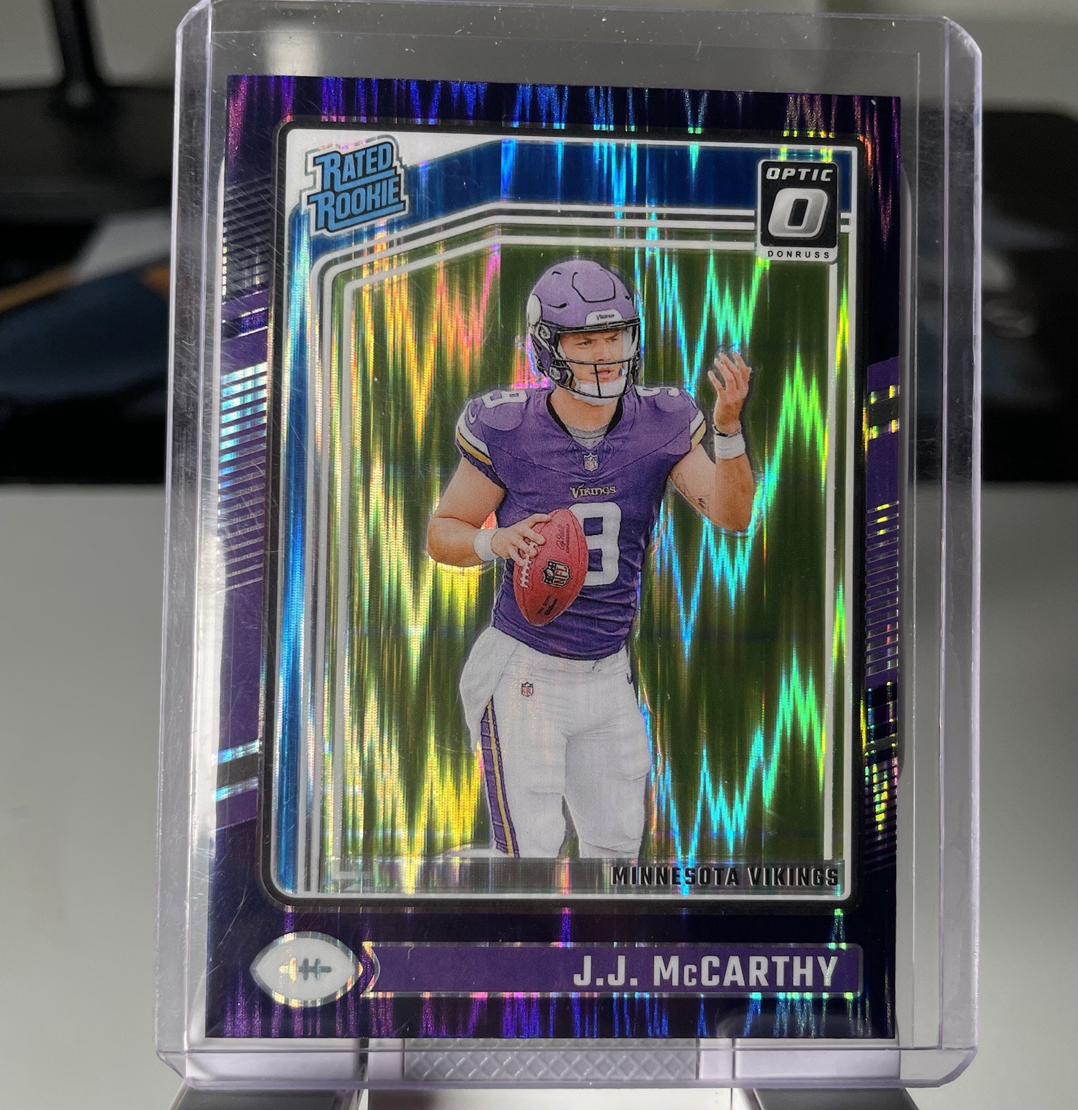 2024 Panini Donruss Optic Rated Rookie Purple Shock JJ McCarthy #235 (RC)
