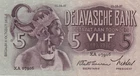 BANK OF NETHERLANDS INDIES 5 GULDEN 1937 VF p-78