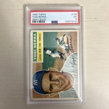 Yogi Berra 1956 Topps #110 New York Yankees HOF Gray Back PSA 5 EX