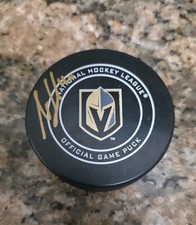 Akira Scmid Signed Vegas Golden Knights Autographed Game Puck Auto NHL VGK