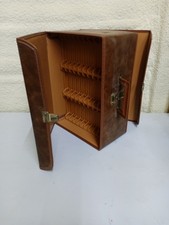 Vintage Vinyl Double side Cassette Tape 60 Carry Case Holder Brown