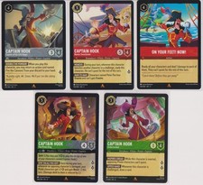 Lorcana Captain Hook 5 Card Lot Regular