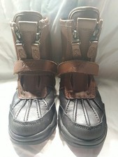 Polo Ralph Lauren Conquered Hi Boots Boys Black Leather, Warm, Preppy Size 1 1/2