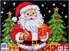 Merry Christmas Santa Clause Latch Hook Rug Kit for 52x38cm, As Main Picture