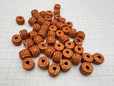 50 Acrylic Terracotta Filigree Drum Beads