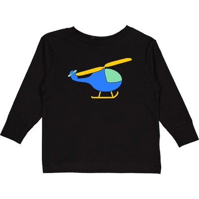Inktastic Blue Helicopter Toddler Long Sleeve T-Shirt Boodlebug Propeller Flying